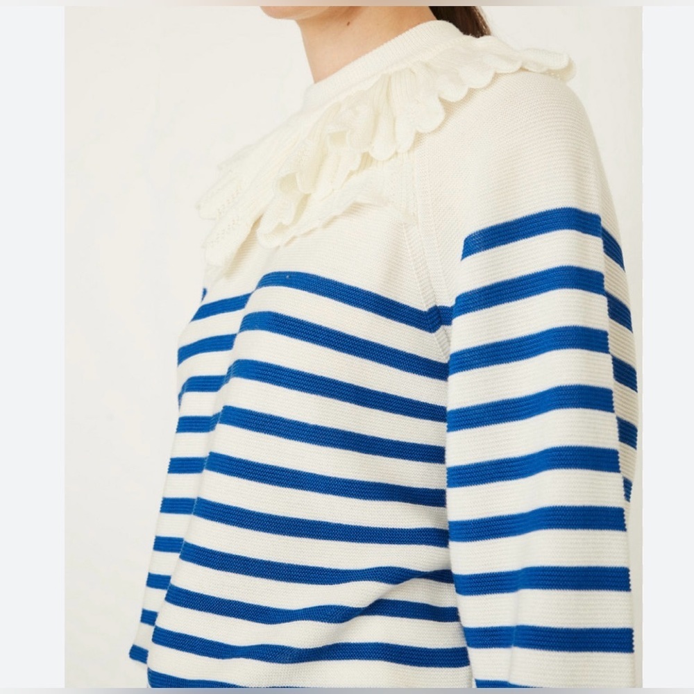 Molli Cream and Blue Striped Sweater